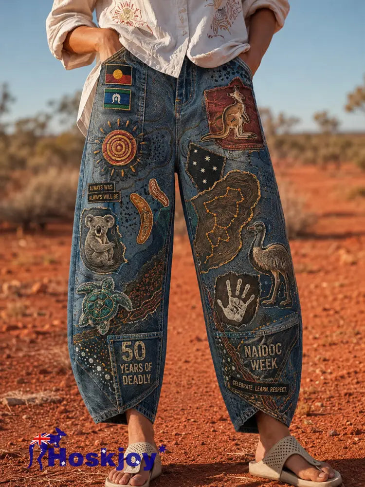 Women’s Naidoc Week Art Print Flared Trousers - A / S