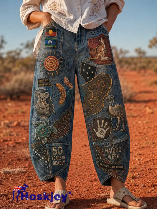 Women’s Naidoc Week Art Print Flared Trousers - A / S