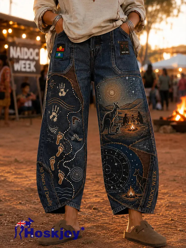 Women’s Naidoc Week Art Print Flared Trousers - A / S