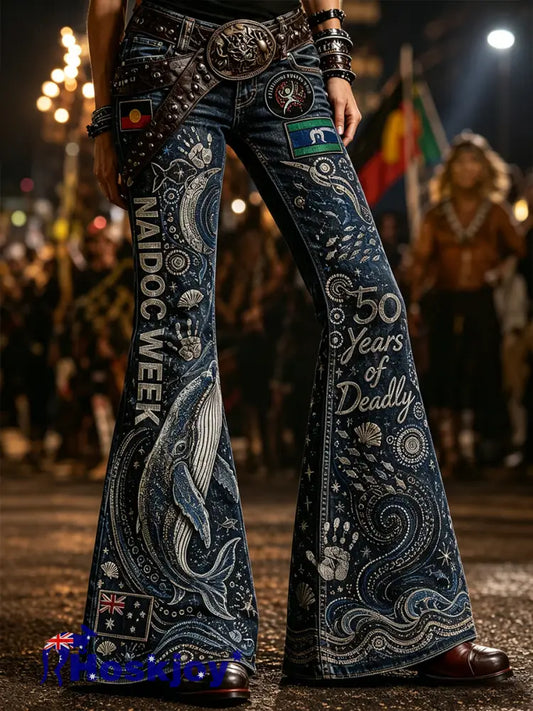 Women’s NAIDOC WEEK Australia Art Print Flared Trousers - A / S