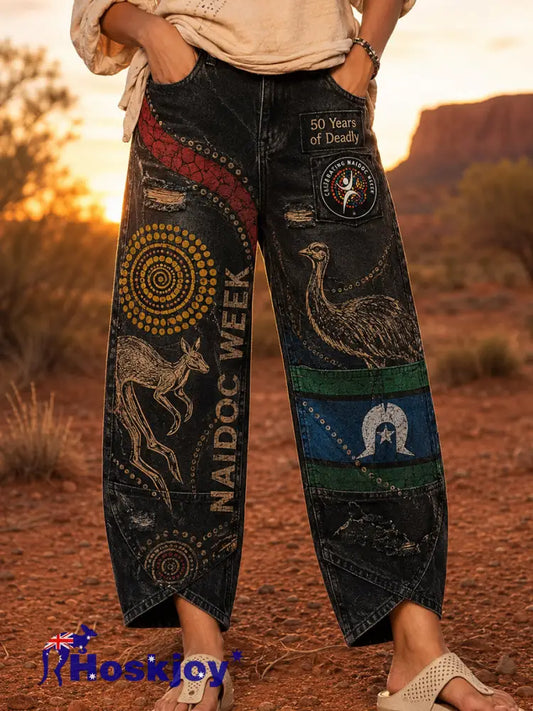Women’s Naidoc Week Australia Art Print Flared Trousers - A / S
