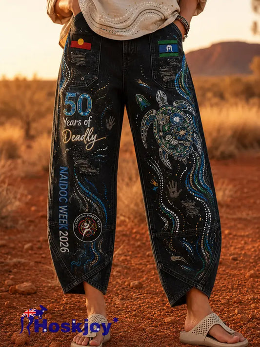 Women’s Naidoc Week Australia Art Print Flared Trousers - A / S