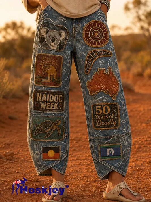 Women’s Naidoc Week Australia Art Print Flared Trousers - A / S