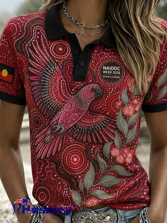 Women’s Naidoc Weeks Australia Polo T-Shirt - A / S