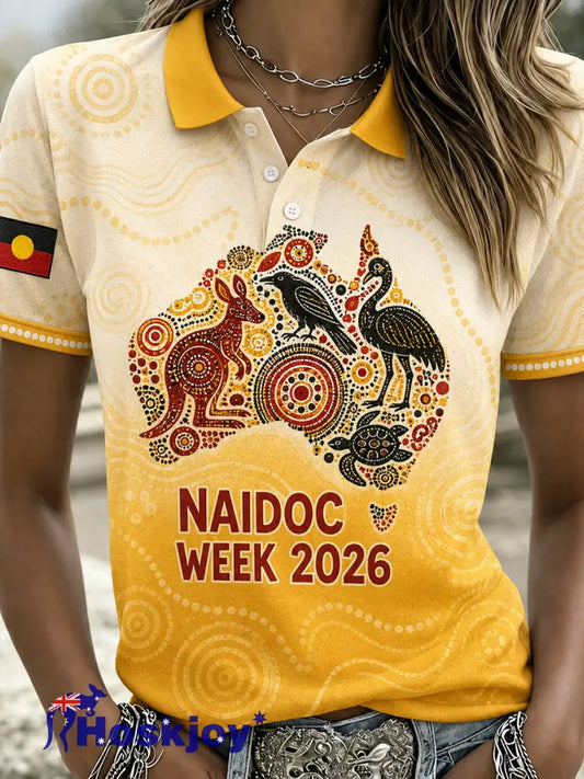 Women’s Naidoc Weeks Australia Polo T-Shirt - A / S