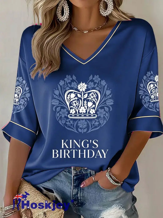 Women’s NZ King’s Day Printed T-shirt - Blue / S