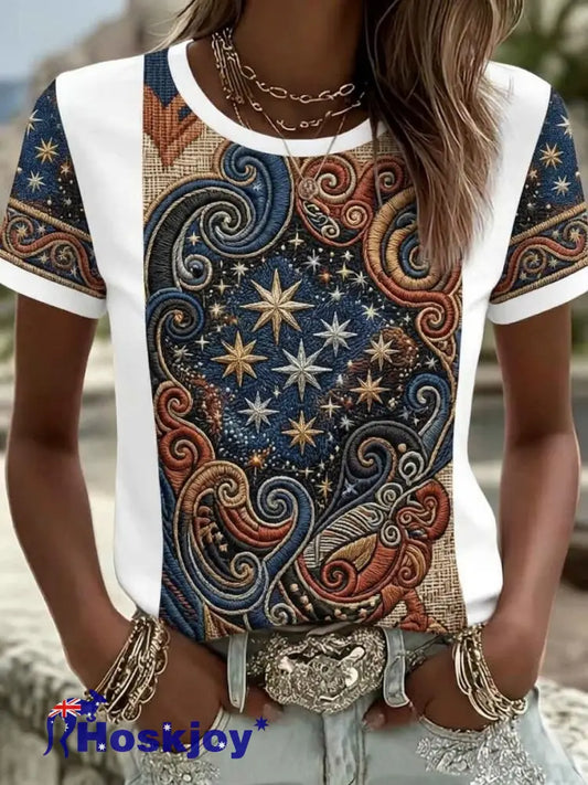 Women’s NZ Maori Art Kia Kaha Printed T-shirt - White / S