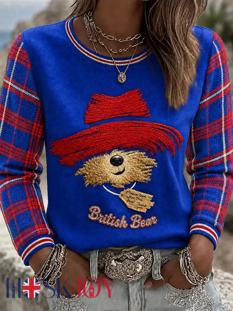 Women’s Paddington Bear Print Long Sleeved Sweatshirt - Blue / S