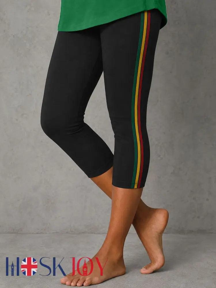 Women’s Reggae Inspired Stretch Leggings - Black / S