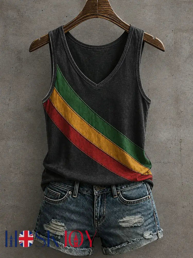 Women’s Reggae Inspired Tank Top - Black / S