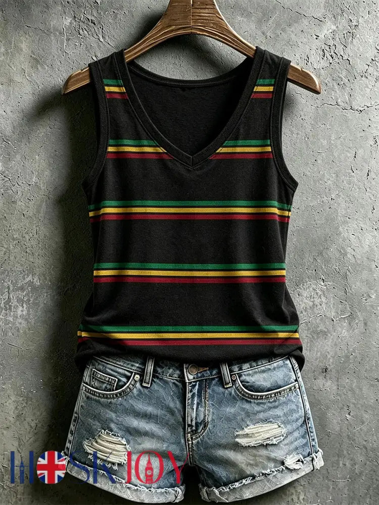 Women’s Reggae Inspired Tank Top - Black / S