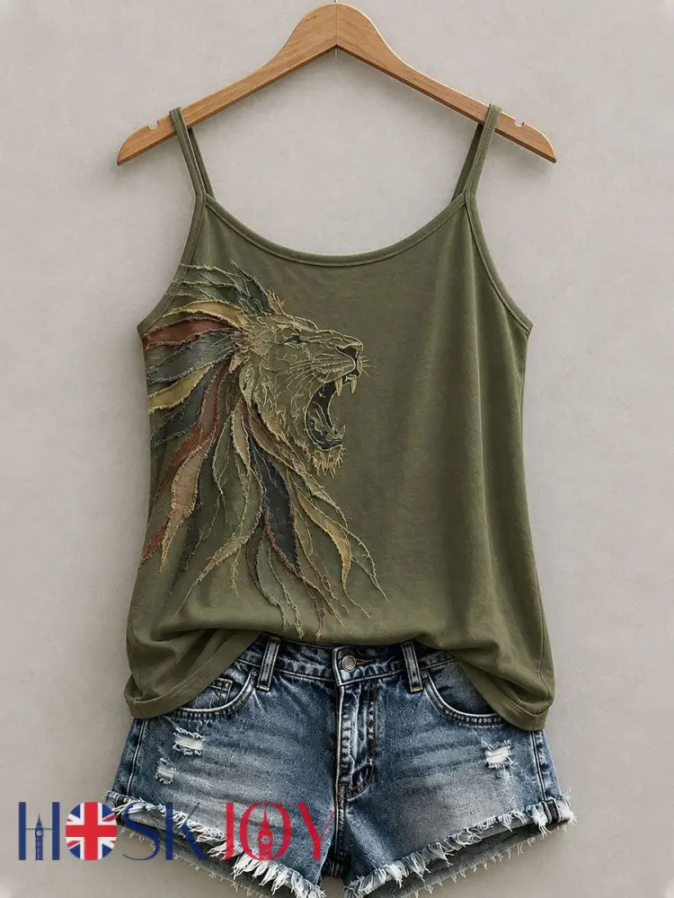 Women’s Reggae Lion Tank Top - Green / S
