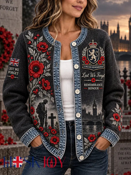 Women’s Remembrance Day Commemorative Print Jacket - A / S
