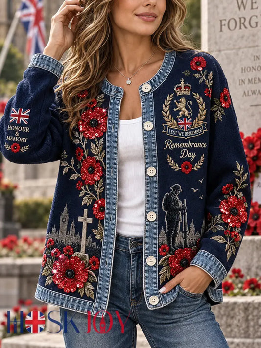 Women’s Remembrance Day Commemorative Print Jacket - A / S