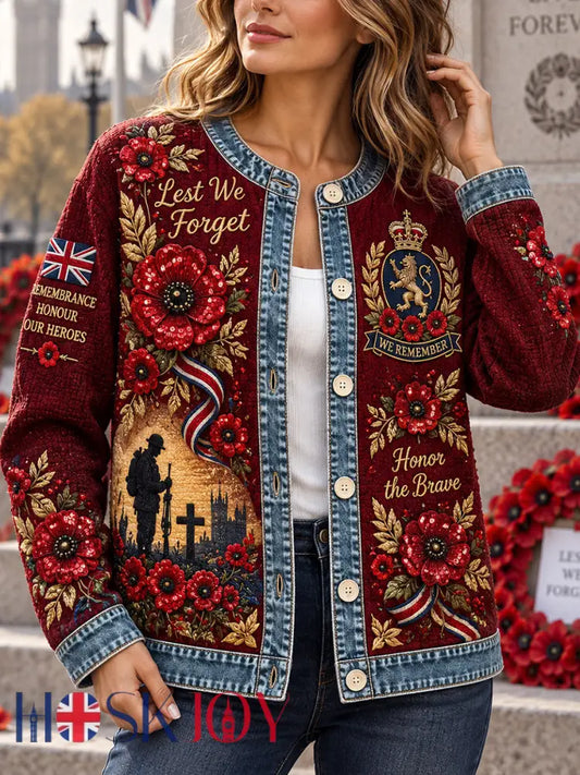 Women’s Remembrance Day Commemorative Print Jacket - A / S