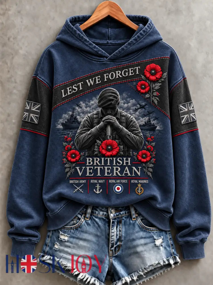 Women’s Remembrance Day Lest We Forget Regular Sweatshirt - Navy Blue / S