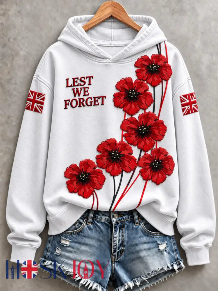 Women’s Remembrance Day Lest We Forget Regular Sweatshirt - White / S