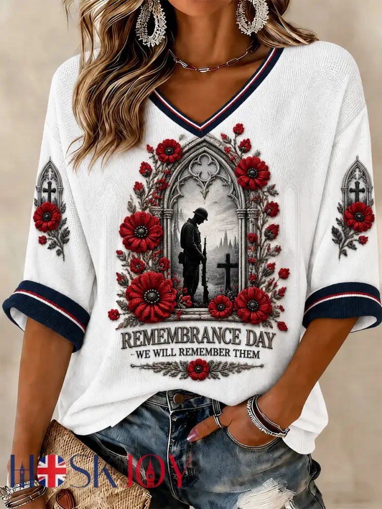 Women’s Remembrance Day Lest We Forget T-shirt - White / S