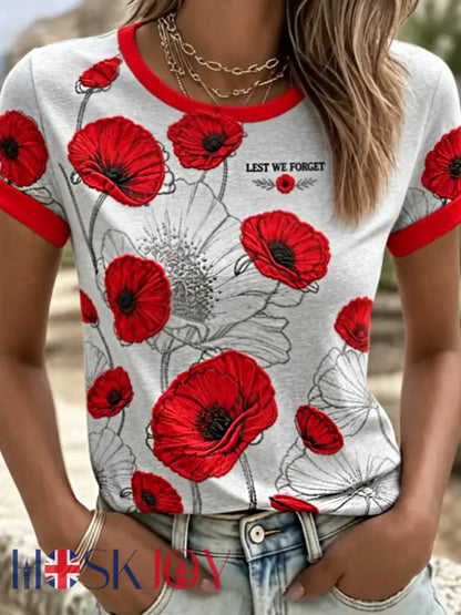 Women’s Remembrance Day Lest We Forget T-shirts - Light Gray / S