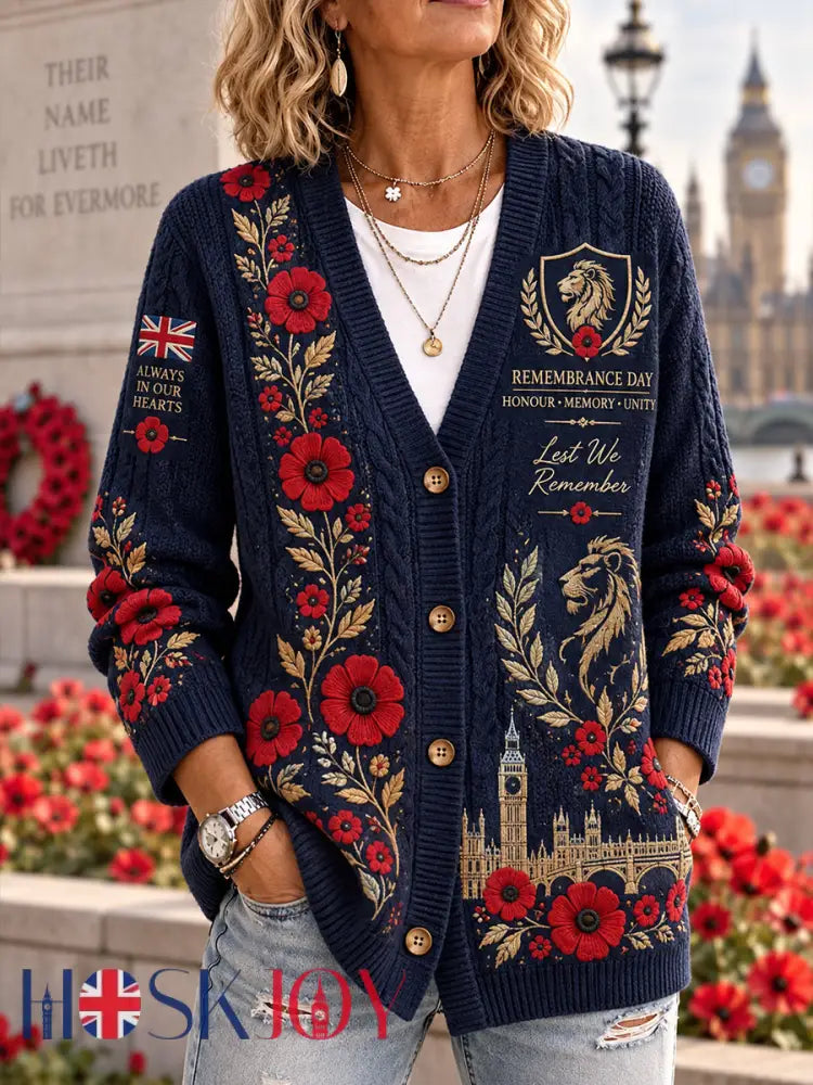 Women’s Remembrance Day Print Knit Cardigan - A / S