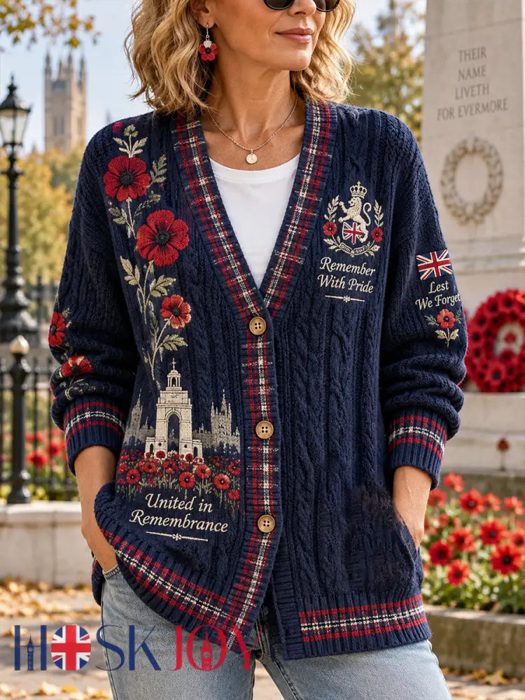 Women’s Remembrance Day Print Knit Cardigan - A / S