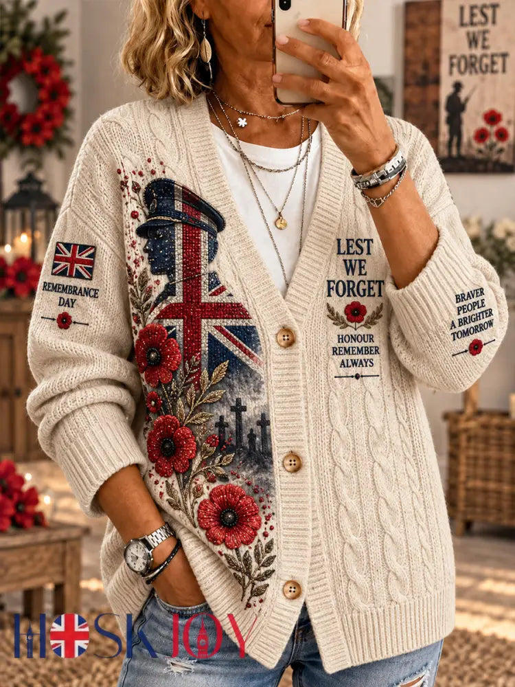 Women’s Remembrance Day Print Knit Cardigan - A / S