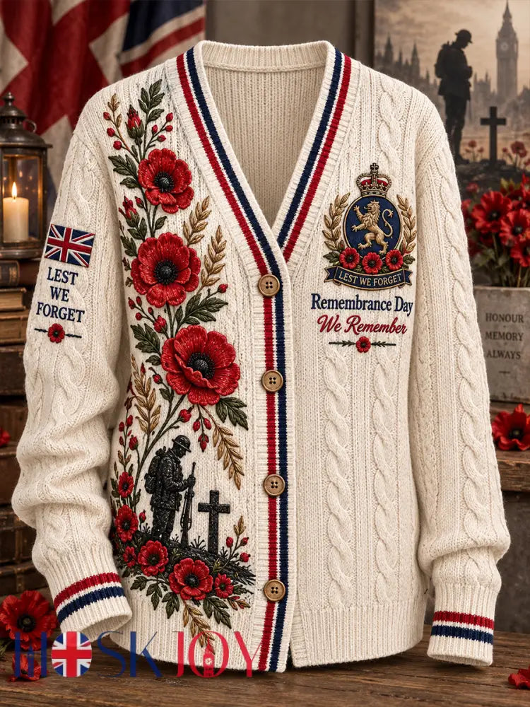 Women’s Remembrance Day Print Knit Cardigan - A / S
