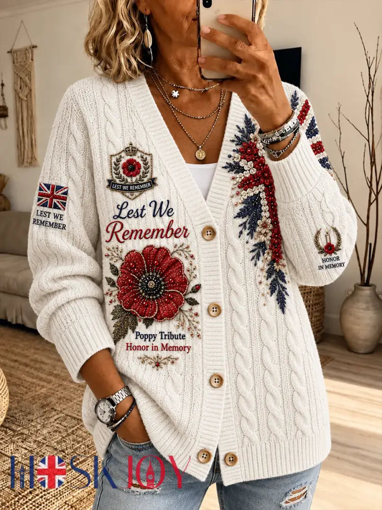 Women’s Remembrance Day Print Knit Cardigan - A / S