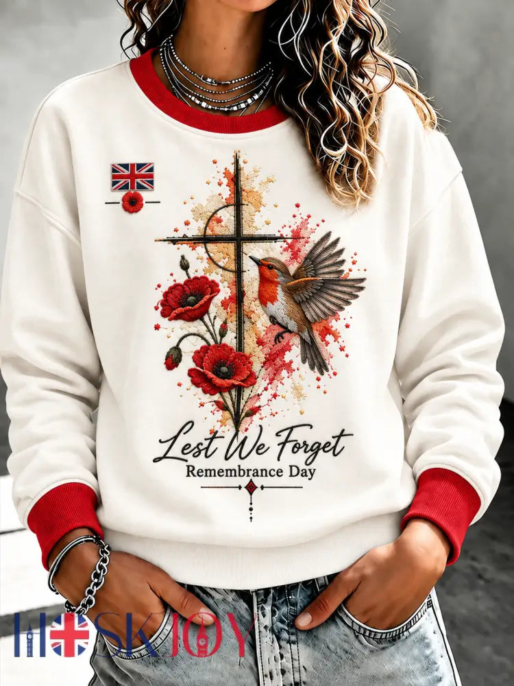 Women’s Remembrance Day Regular Sweatshirt - Creamy-White / S