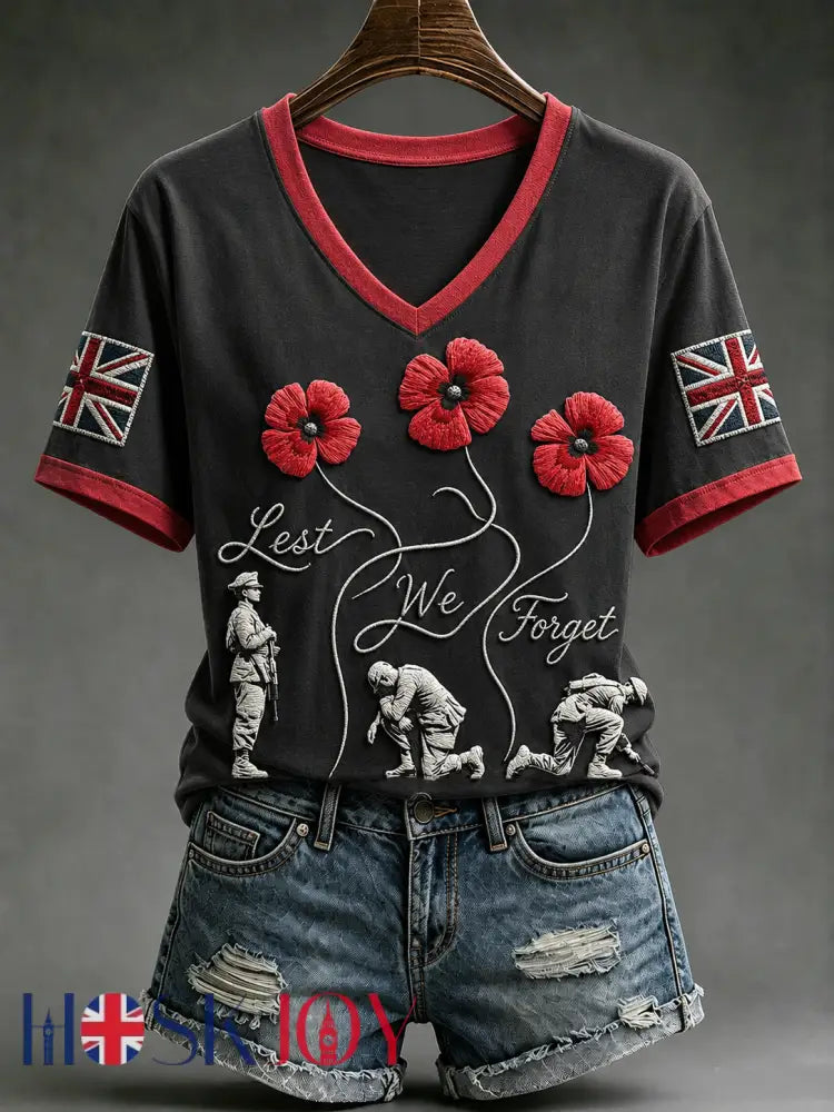 Women’s Remembrance Day Short-sleeved T-shirt - Black / S