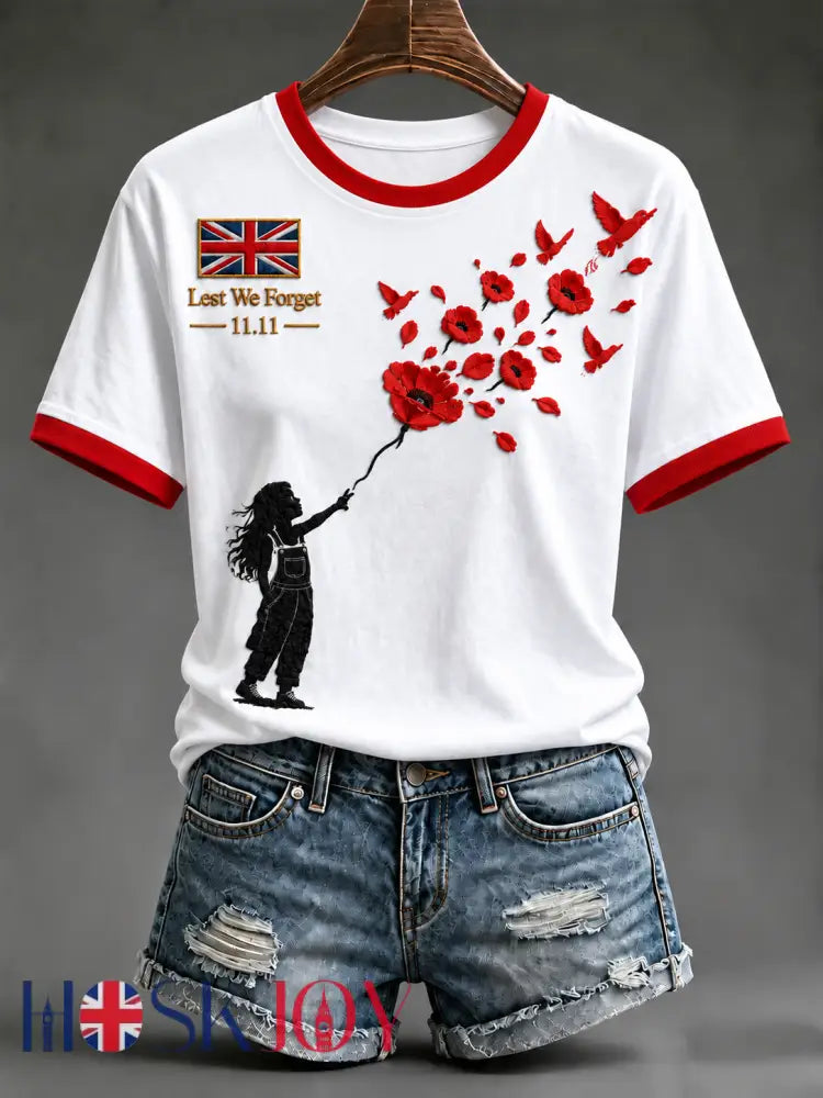 Women’s Remembrance Day Short-sleeved T-shirt - White / S
