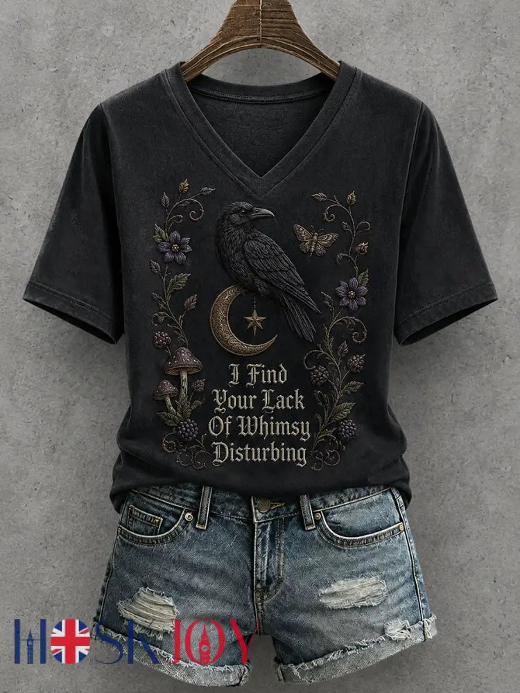 Women’s s I Find Your Lack Of Whimsy Disturbing T-shirt - Black / S