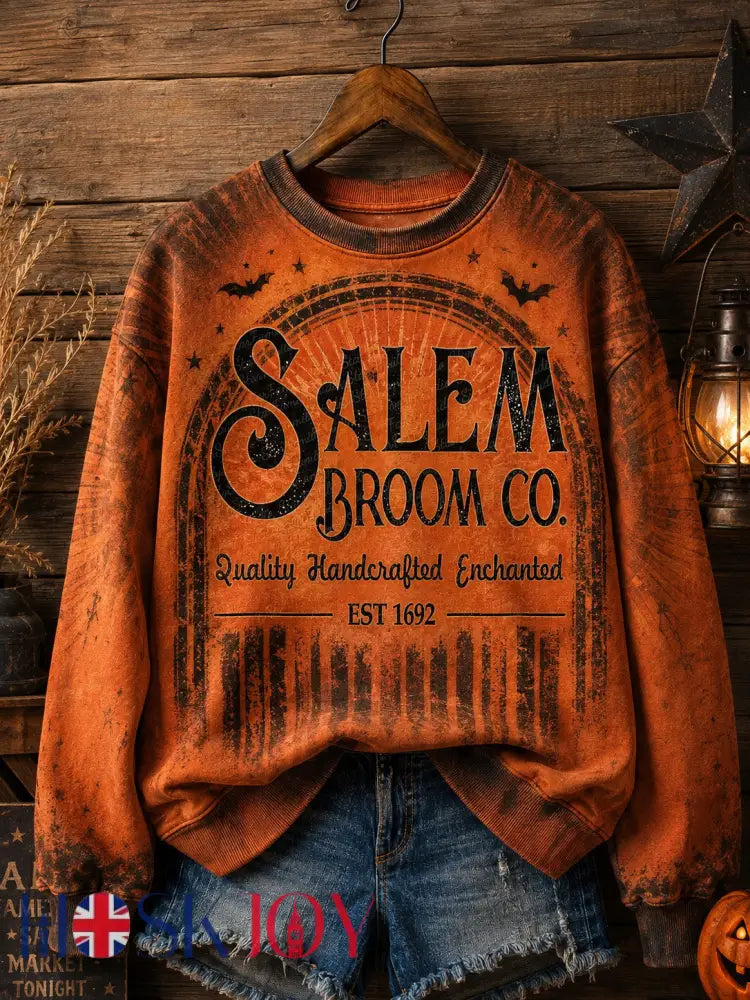 Women’s Salem Broom Company Printed Sweatshirt - Orange / S
