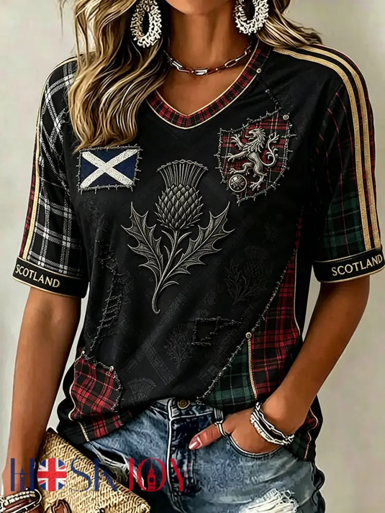 Women’s Scotland Football Linen Short-Sleeved T-Shirt - A / S