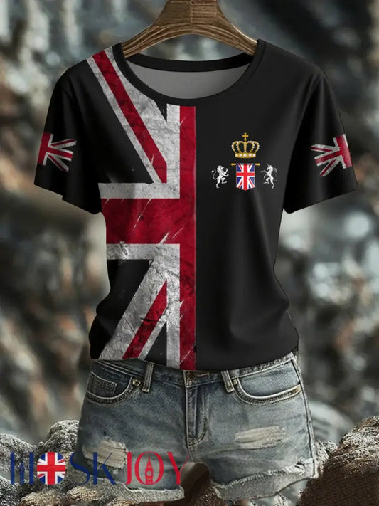 Women’s UK Flag Pride Printed T-Shirt - Black / S