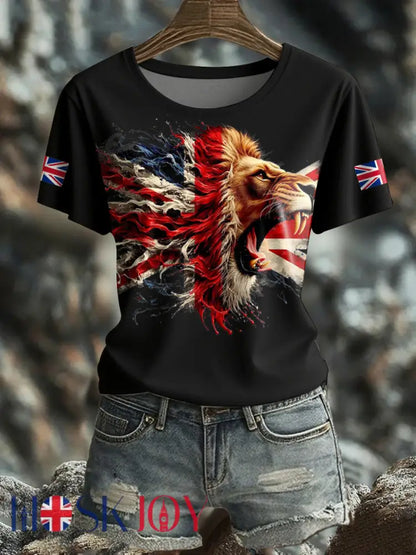 Women’s UK Flag Pride Printed T-Shirt - Black / S