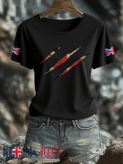 Women’s UK Flag Pride Printed T-Shirt - Black / S