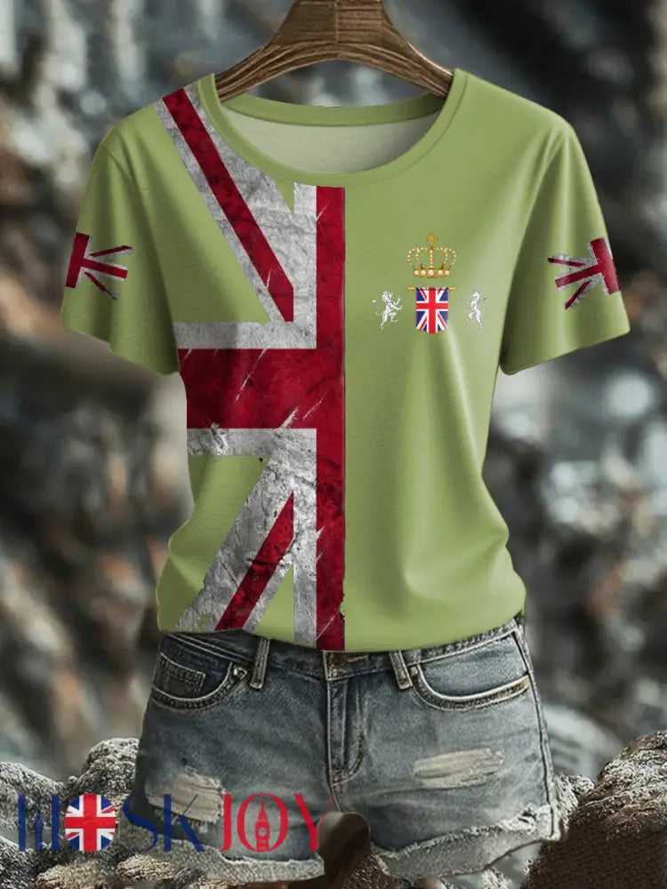 Women’s UK Flag Pride Printed T-Shirt - Green / S