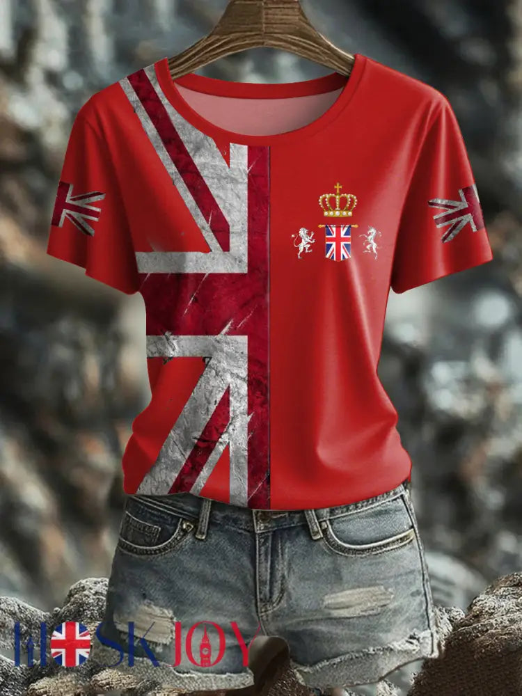 Women’s UK Flag Pride Printed T-Shirt - Red / S