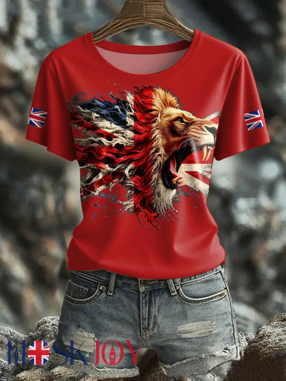 Women’s UK Flag Pride Printed T-Shirt - Red / S