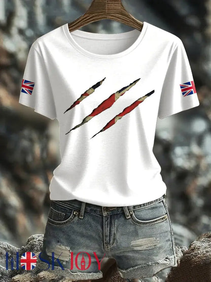 Women’s UK Flag Pride Printed T-Shirt - White / S