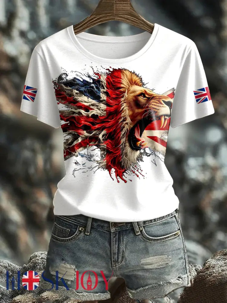 Women’s UK Flag Pride Printed T-Shirt - White / S