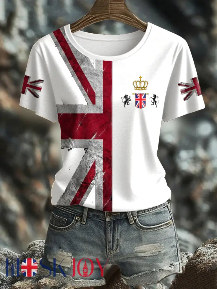 Women’s UK Flag Pride Printed T-Shirt - White / S