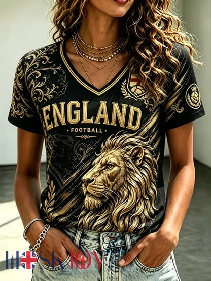 Women’s UK Football Lover England Printed short-sleeved T-shirt - A / S