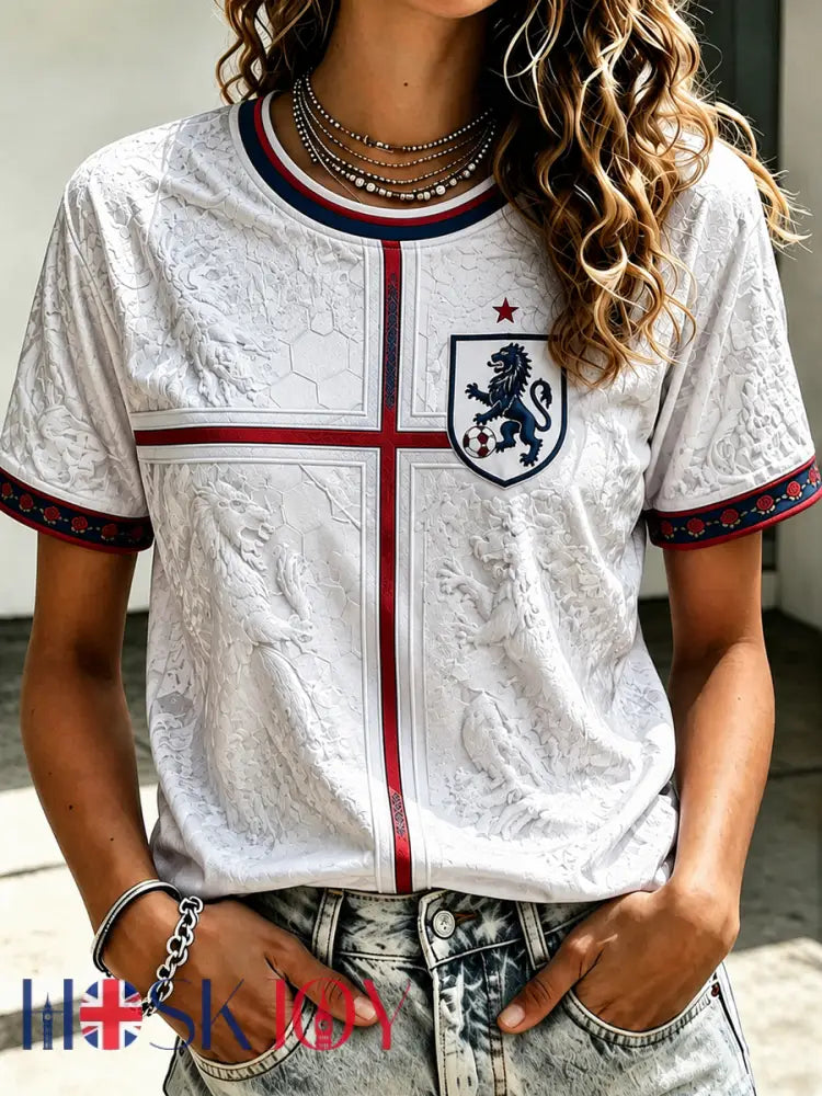 Women’s UK Football Lover England Printed short-sleeved T-shirt - As picture / S