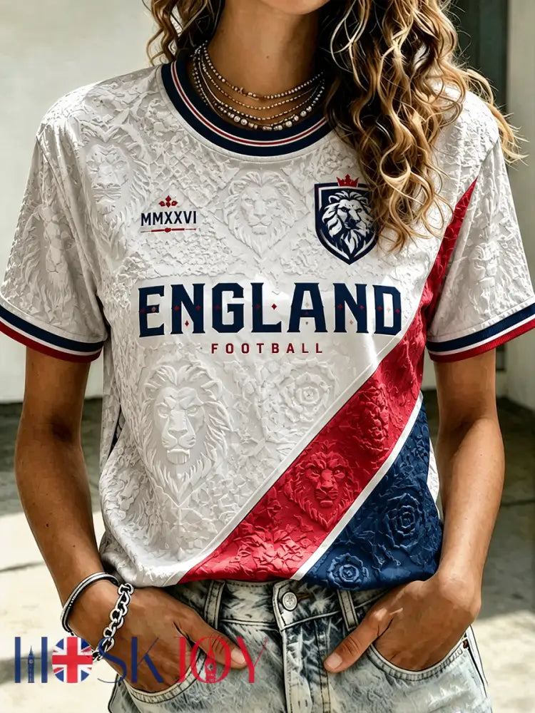 Women’s UK Football Lover England Printed short-sleeved T-shirt - As picture / S