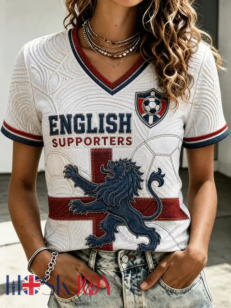 Women’s UK Football Lover England Printed short-sleeved T-shirt - As picture / S