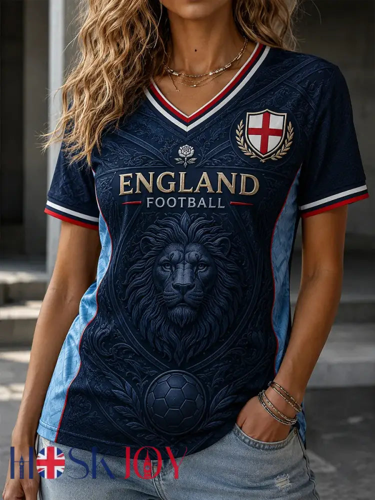 Women’s UK Football Lover England Printed short-sleeved T-shirt - As picture / S