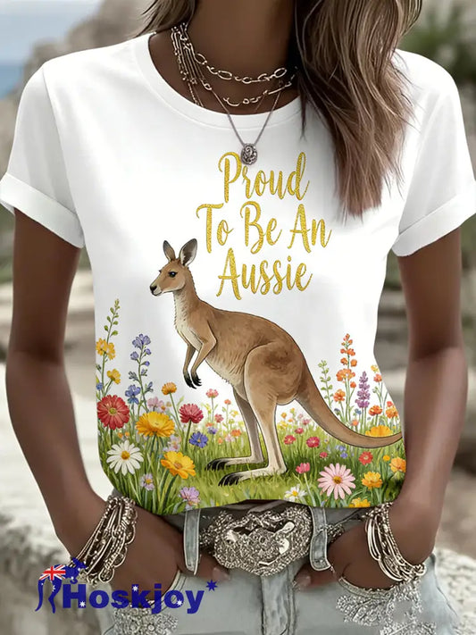 Women’s Vintage Australian Holiday Casual Comfortable T-shirt A / S