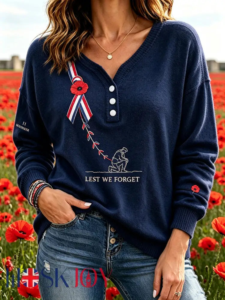Women’s Vintage British Rememberance Day-Themed Printed Shirt - A / S
